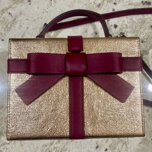 Kate Spade Wrapping Party Gift Box Crossbody Gold EUC